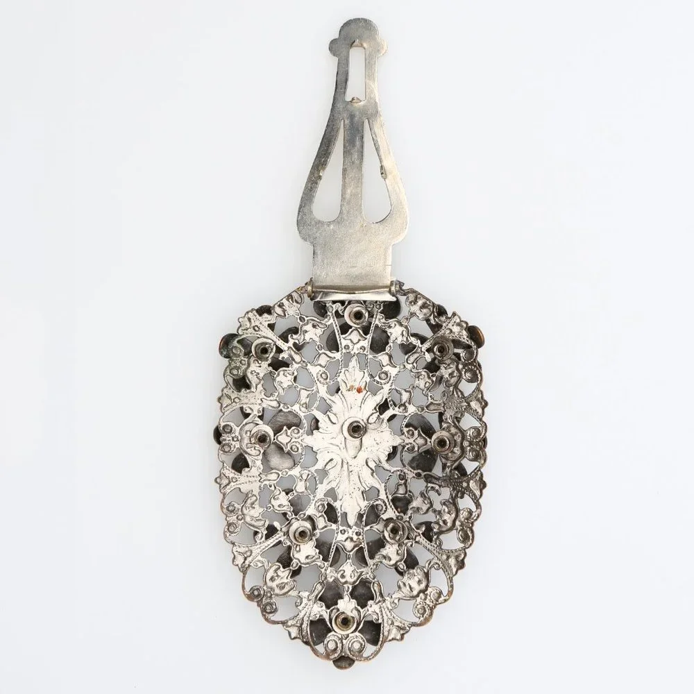 Vintage‎ Filigree Openwork and Brass Flowers With Marcasites Dress Clip 1930s